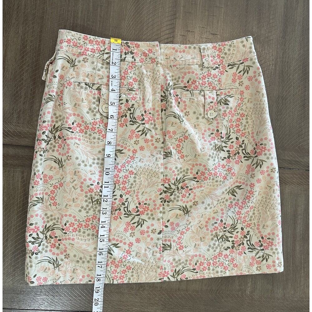 Ann Taylor LOFT Beige Pink Floral 100% Cotton Mini Straight Pencil Skirt Size 6 - Picture 7 of 10